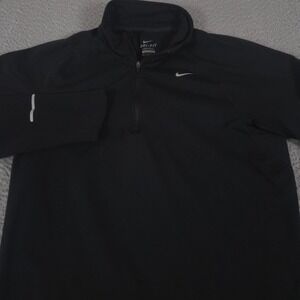 Nike Shirt Mens M Black Running Dri Fit Element 1/4 Zip Reflective Pullover